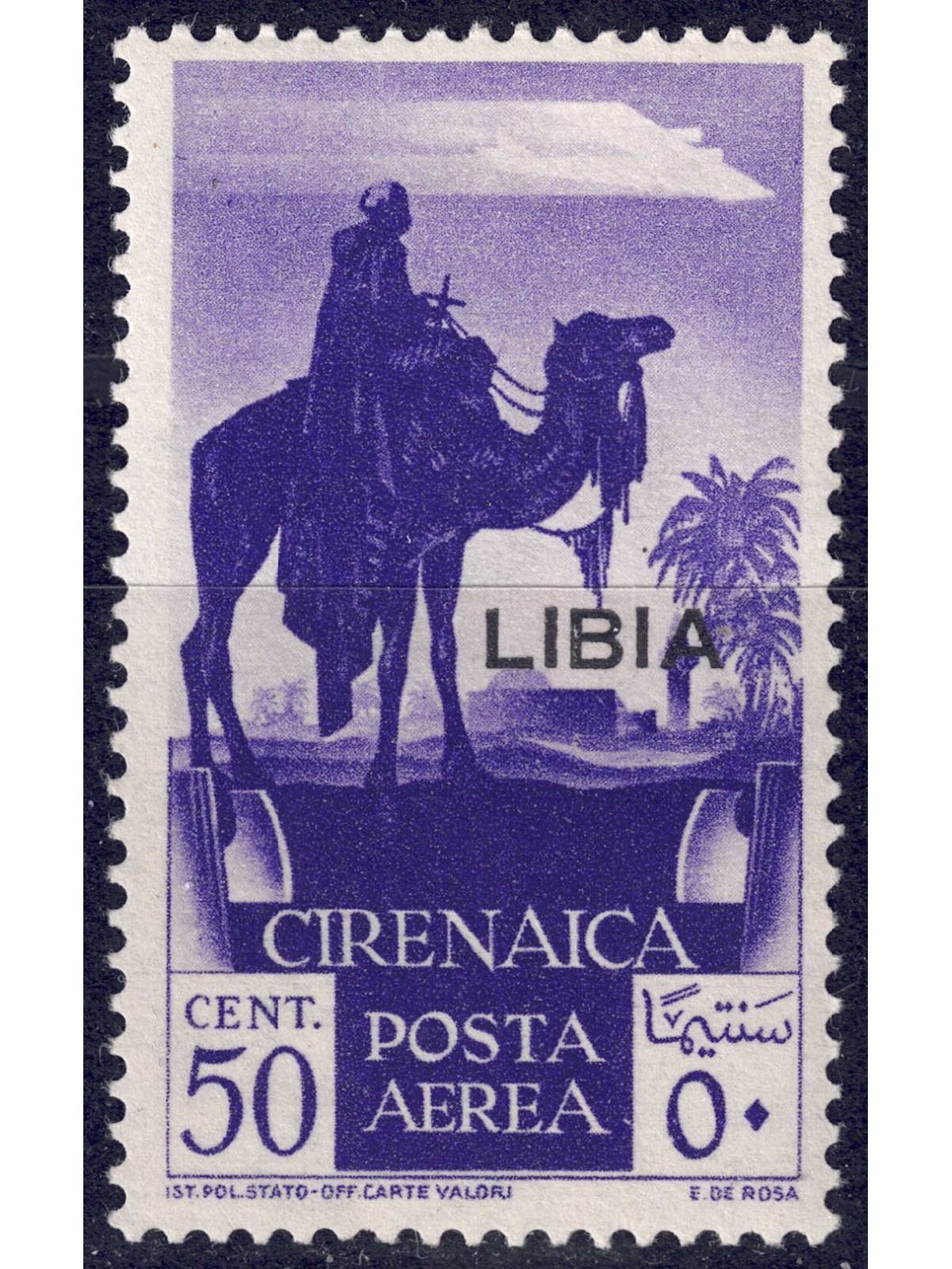 LIBYA 1936 Airmail 50c violet MH*
