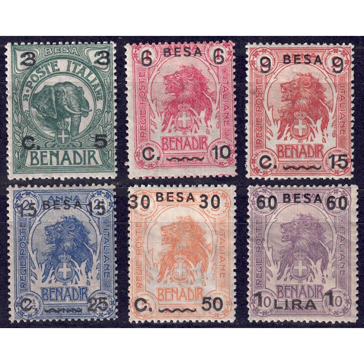 ITALIAN SOMALIA 1922 Ordinary series in besa 6v MH*
