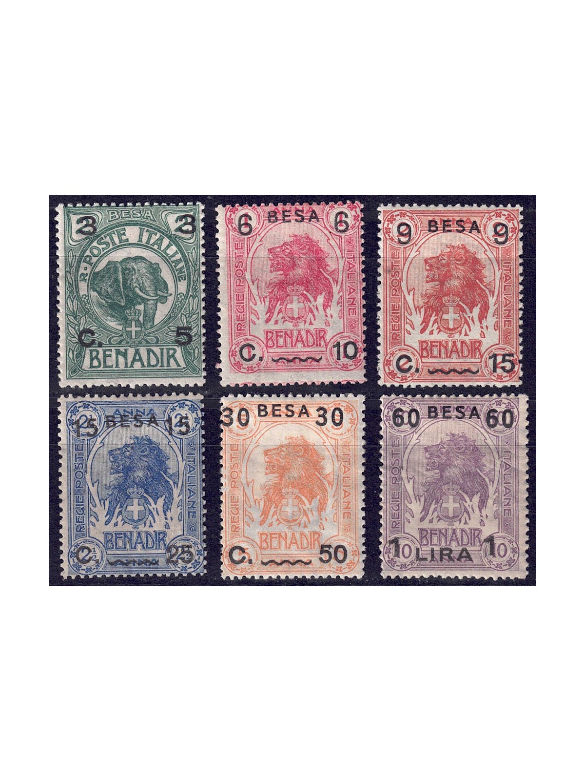 SOMALIA ITALIANA 1922 Serie ordinaria in besa 6v MH*