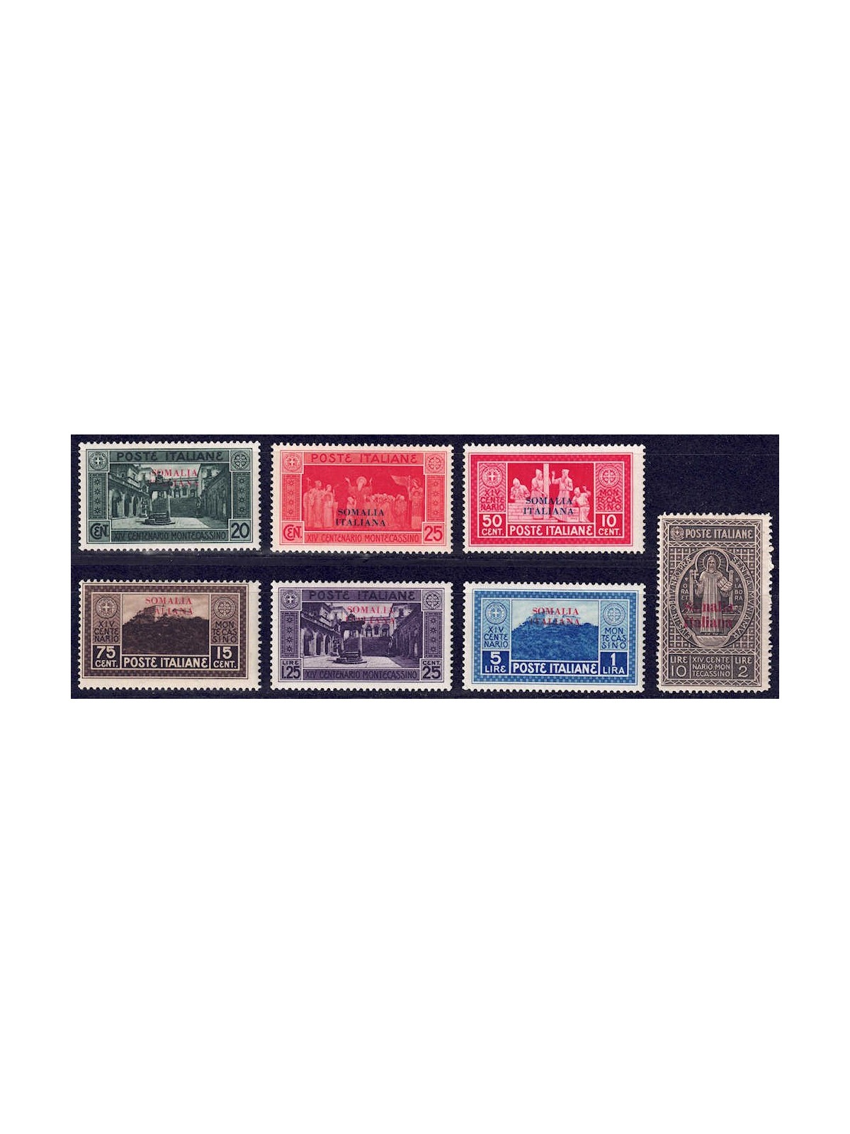 ITALIAN SOMALIA 1929 Abbey of Montecassino 7v MH*
