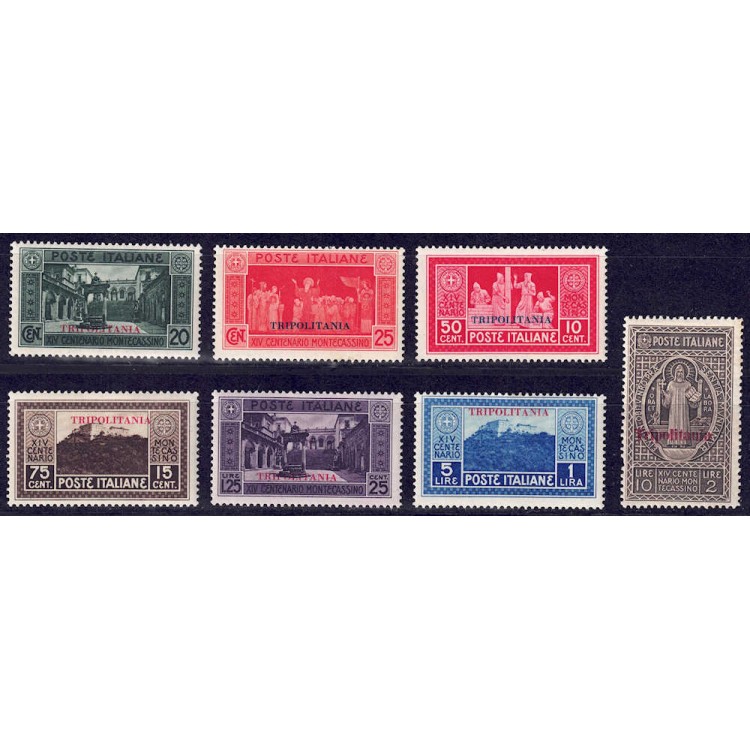TRIPOLITANIA 1929 Abbazia di Montecassino 7v MH*
