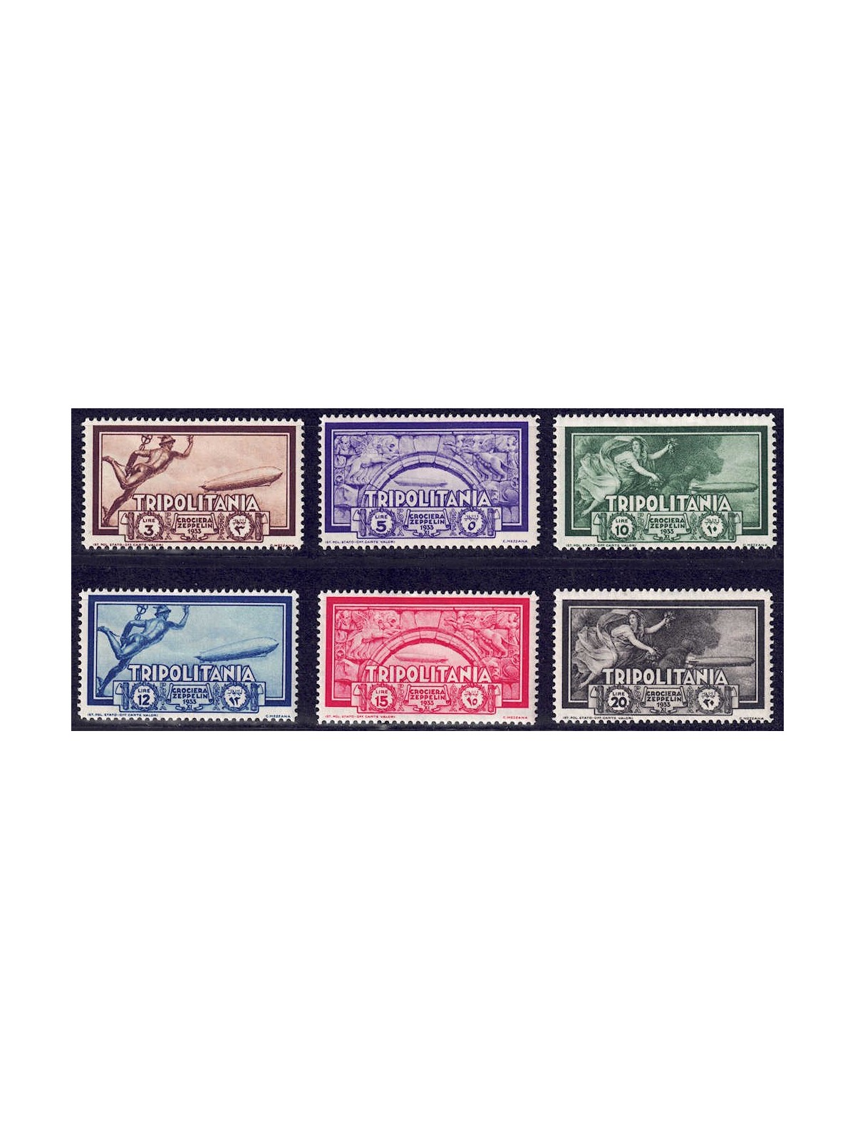 TRIPOLITANIA 1933 Zeppelin Cruise 6v MH*