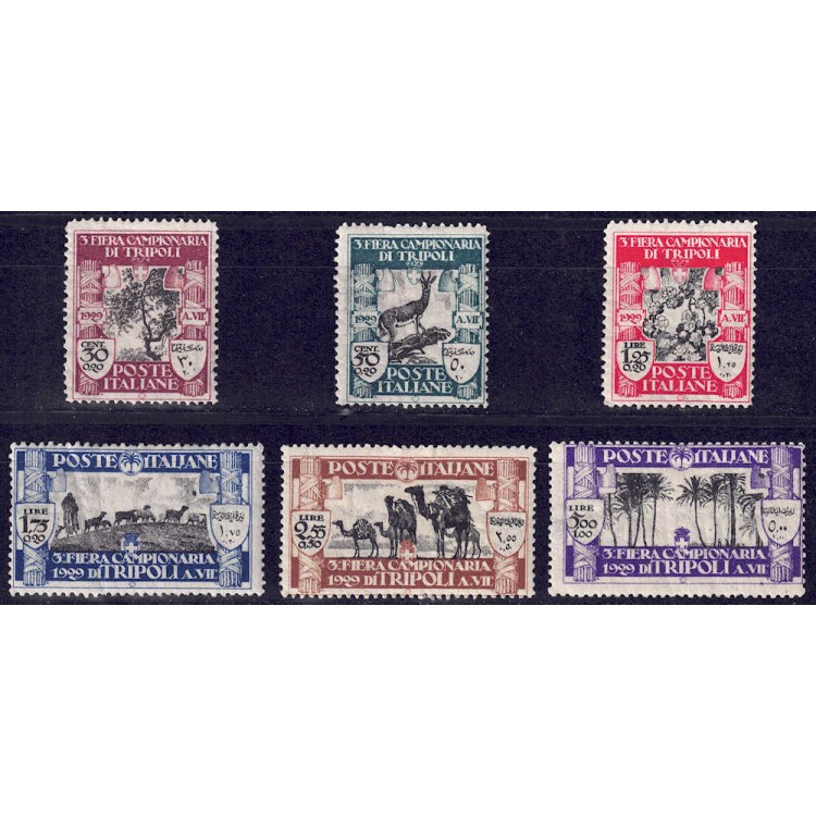 TRIPOLITANIA 1929 3ª Fiera di Tripoli 6v MH*
