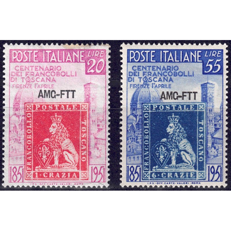 TRIESTE A 1951 Francobolli di Toscana 2v MH*
