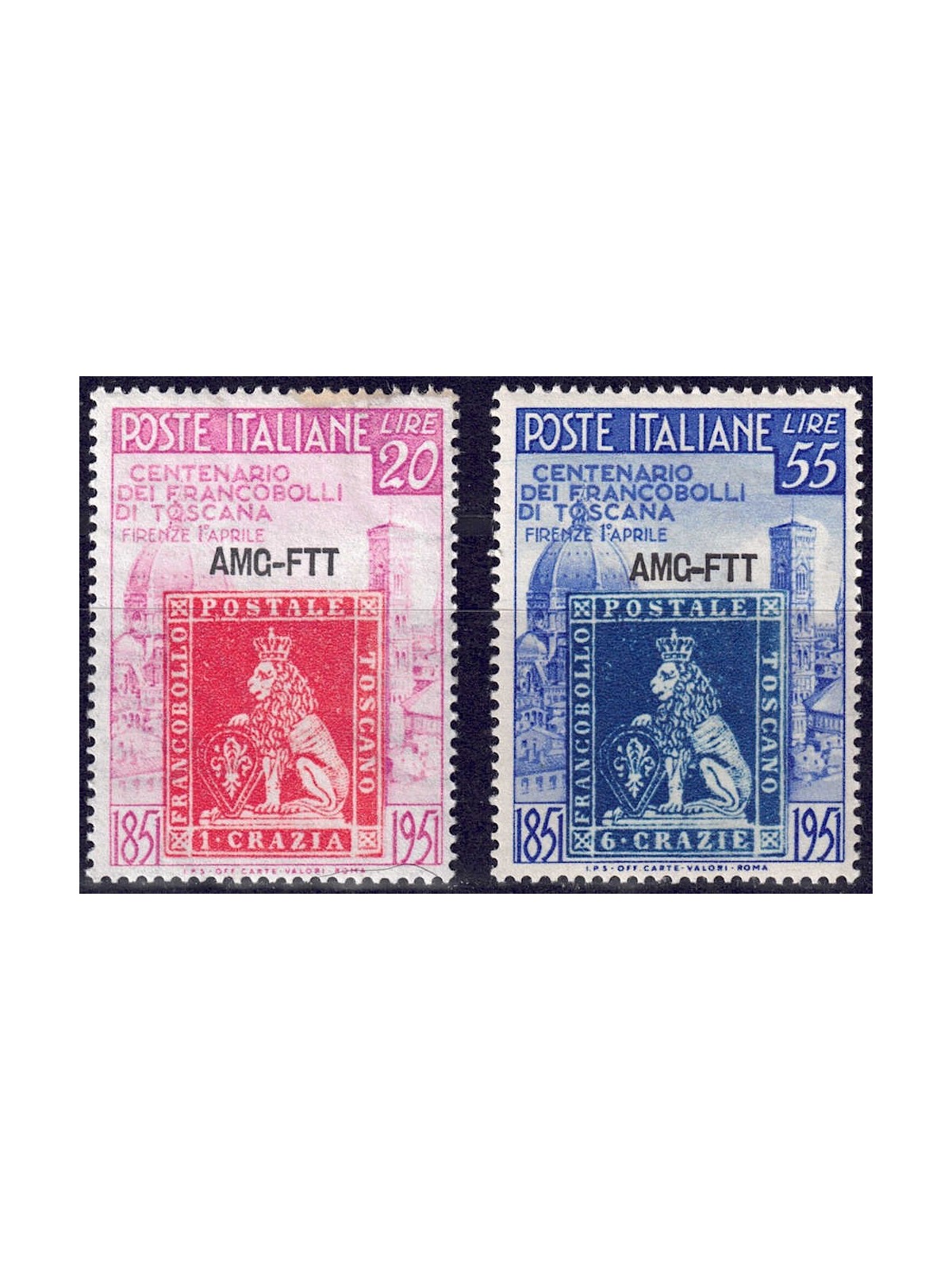 TRIESTE A 1951 Stamps of Tuscany 2v MH*