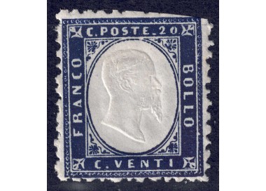 ITALY KINGDOM 1862 Vittorio Emanuele II 20c indigo MNH**