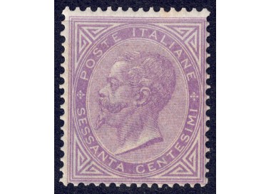 ITALY KINGDOM 1865 De La Rue 60c lilac (Turin) MNH**