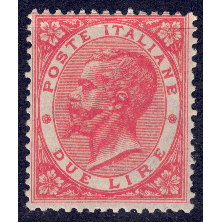 ITALY KINGDOM 1865 De La Rue 2£ vermilion (Turin) MNH**