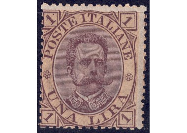 ITALIA REGNO 1889 Umberto I £1 bruno e arancio MNH**