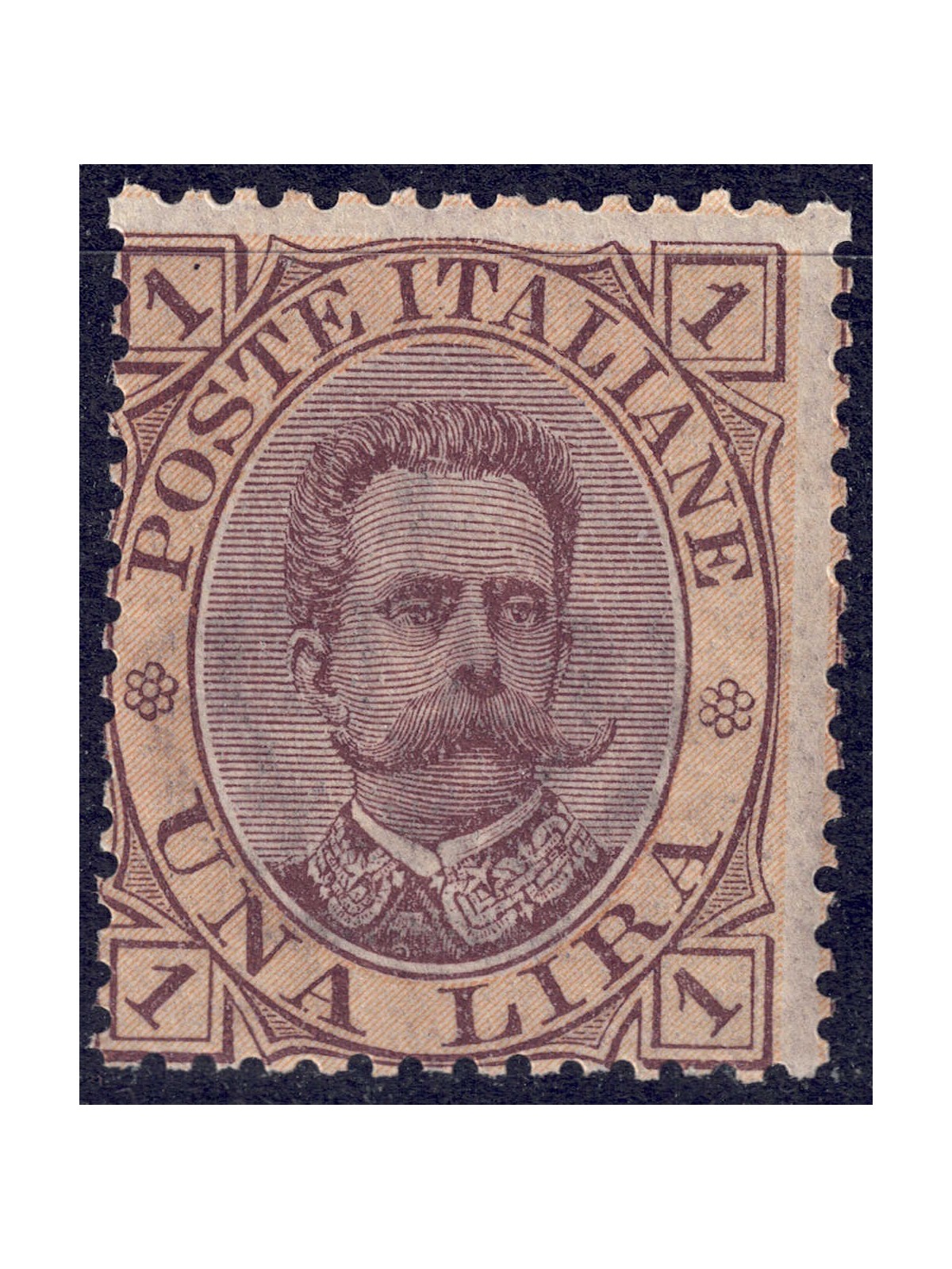 ITALIA REGNO 1889 Umberto I £1 bruno e arancio MNH**