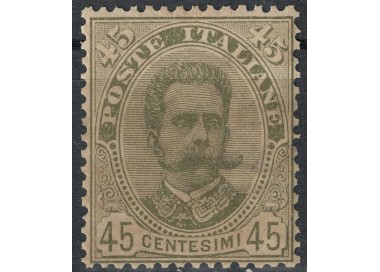 ITALIA REGNO 1891 Umberto I 45c verde oliva MH*