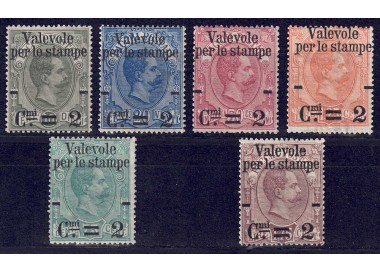 ITALIA REGNO 1890 Valevole per le stampe 6v MNH**