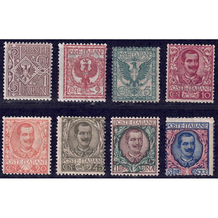 ITALY KINGDOM 1901 Floral, 8v MNH series**