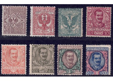ITALY KINGDOM 1901 Floral, 8v MNH series**