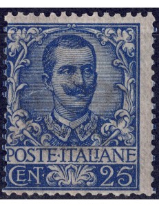 ITALY KINGDOM 1901 Floral 25c blue MNH**