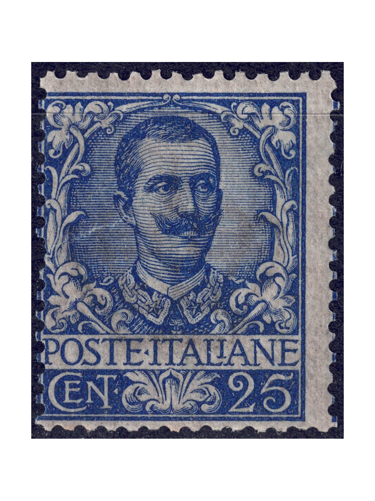 ITALIA REGNO 1901 Floreale 25c azzurro MNH**