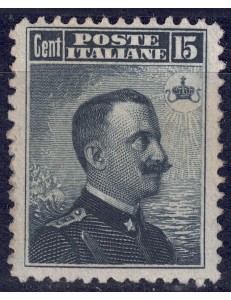 ITALIA REGNO 1906 Michetti 15c grigio nero MNH**