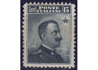 ITALIA REGNO 1906 Michetti 15c grigio nero MNH**
