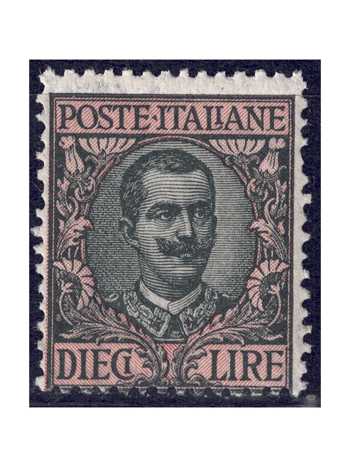ITALY KINGDOM 1910 Floral £10 olive and pink MNH**