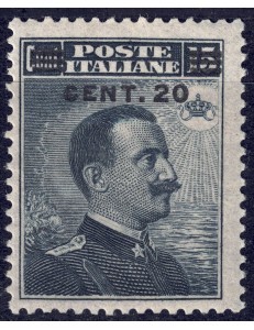 ITALIA REGNO 1916 Michetti 20c su 15c grigio nero MNH**