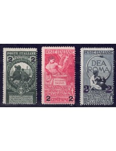 ITALIA REGNO 1913 Unità d'Italia sovrastampati 3v MNH**