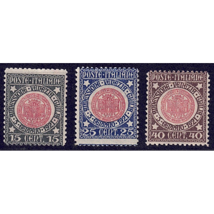 ITALIA REGNO 1921 Annessione Venezia Giulia 3v MNH**