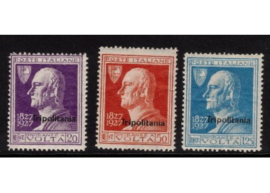 TRIPOLITANIA 1927 Alessandro Volta 3v MH*