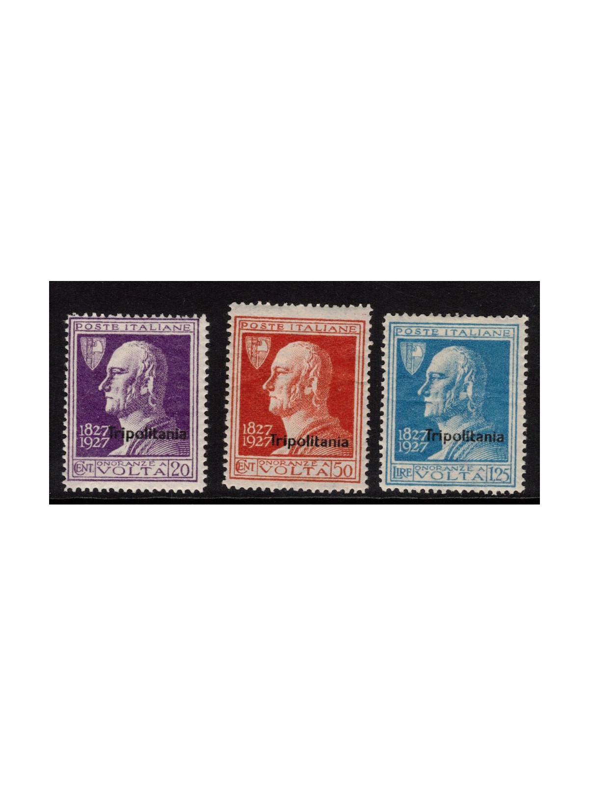 TRIPOLITANIA 1927 Alessandro Volta 3v MH*