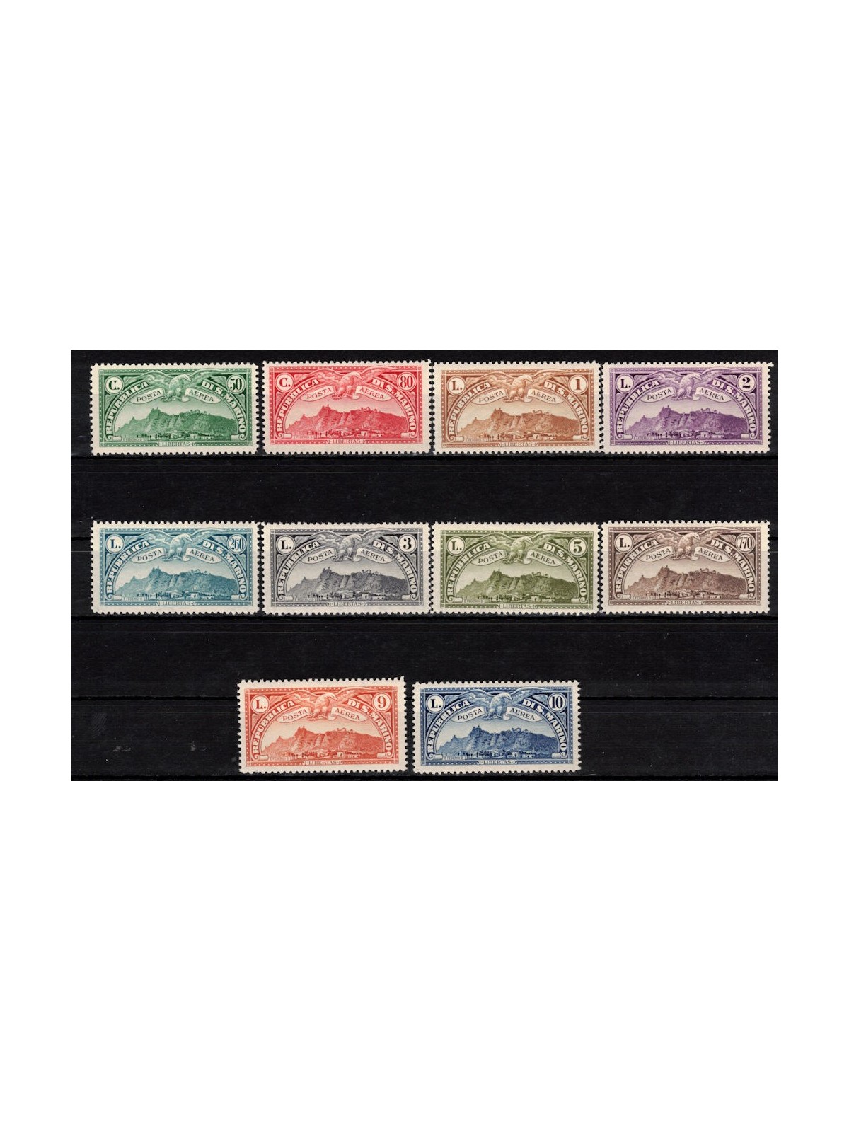 SAN MARINO 1931 Vedute (posta aerea) 10v MH*
