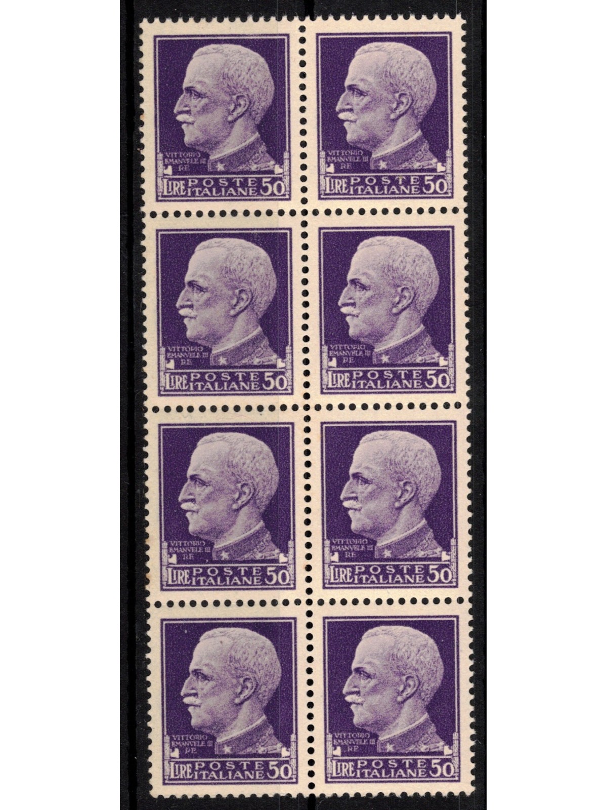 ITALY KINGDOM 1929 Imperial 50c block of 8v MNH**