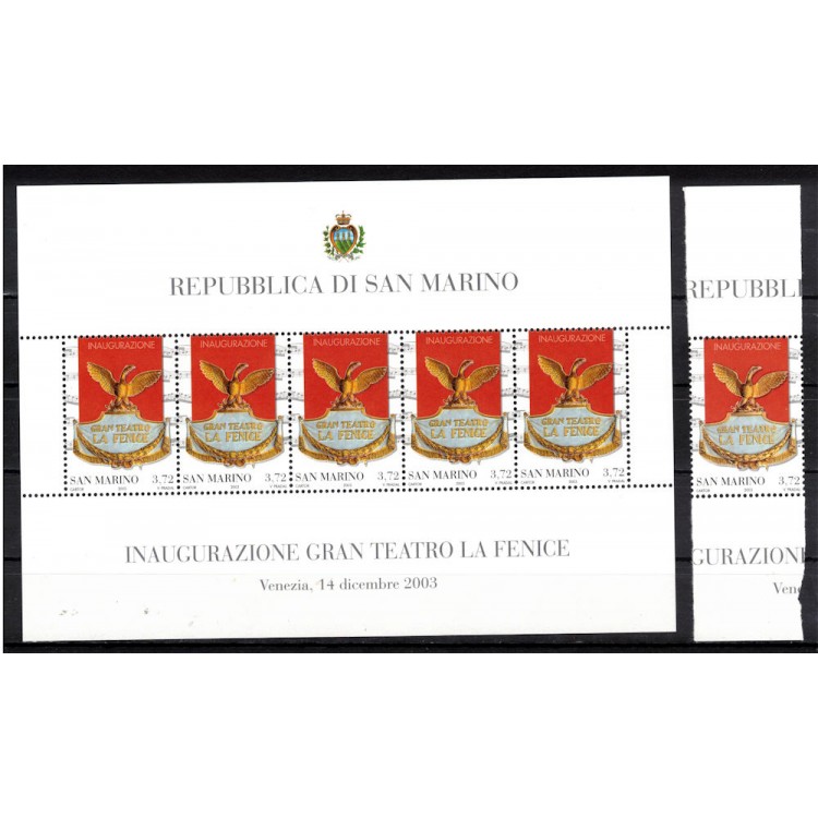 SAN MARINO 2003 Teatro La Fenice s/s + Single MNH**