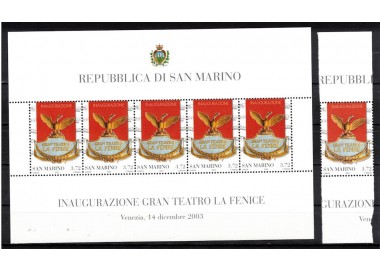 SAN MARINO 2003 Teatro La Fenice BF + Singolo MNH**