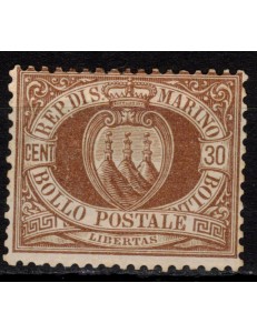 SAN MARINO 1877-90 30c bruno MH*