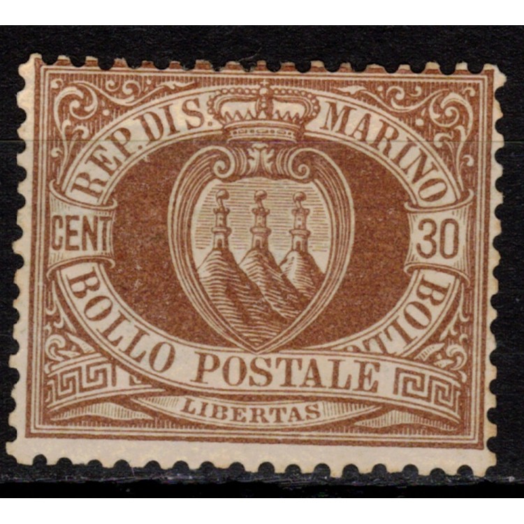 SAN MARINO 1877-90 30c brown MH*