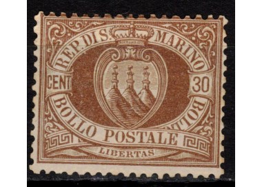 SAN MARINO 1877-90 30c brown MH*