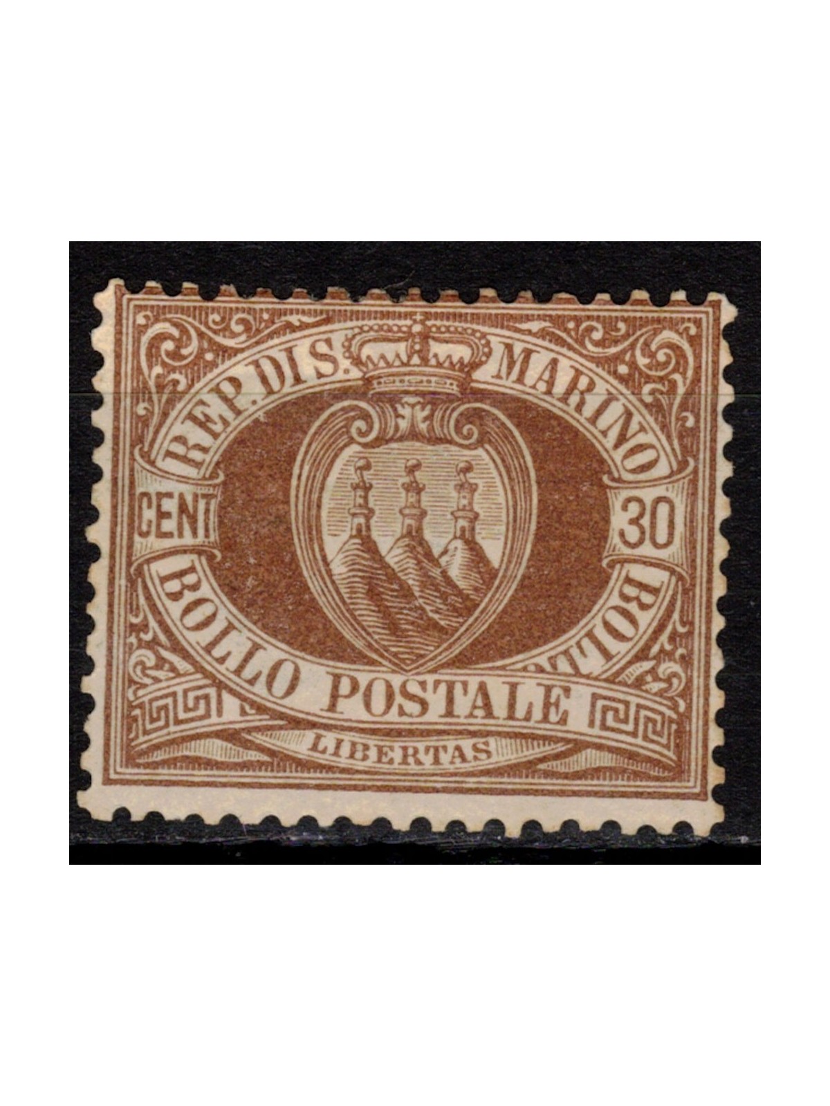 SAN MARINO 1877-90 30c brown MH*