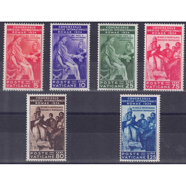 VATICAN 1935 International Legal Congress 6v MNH** ©