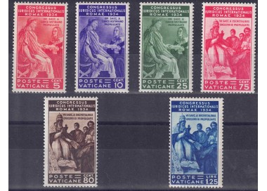 VATICAN 1935 International Legal Congress 6v MNH** ©
