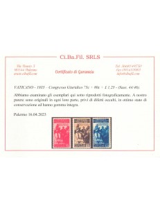 VATICANO 1935 Congresso Giuridico Internazionale 6v MNH** ©