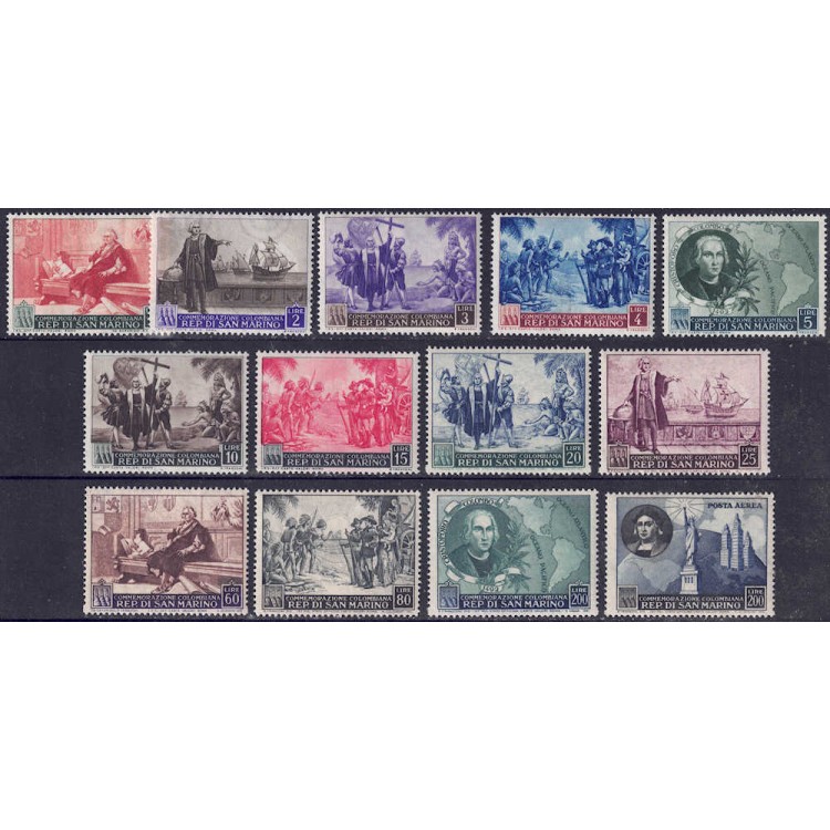 SAN MARINO 1952 Cristoforo Colombo 13v MNH** ©