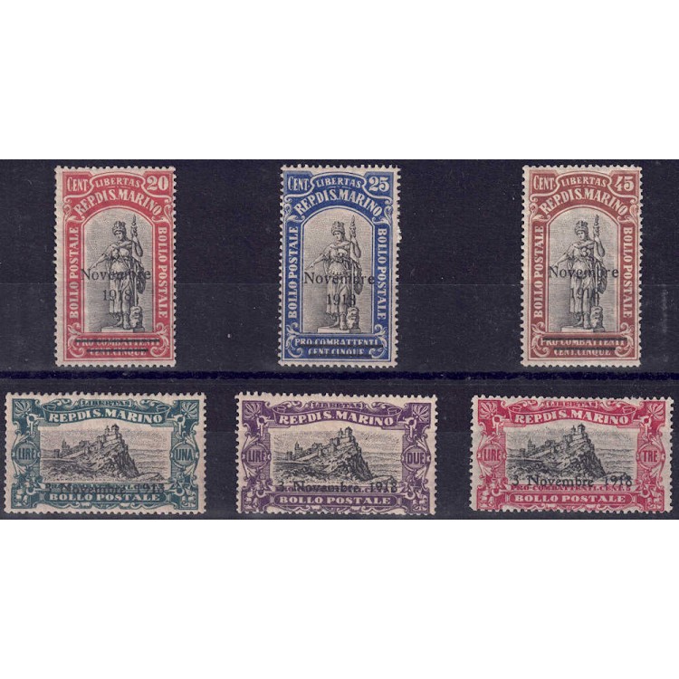 SAN MARINO 1918 Commemorative Victory 6v MNH**