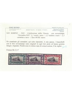 SAN MARINO 1918 Commemorativi della Vittoria 6v MNH** ©