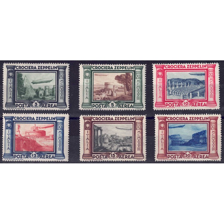 ITALIA REGNO 1933 Crociera Zeppelin 6v MNH** ©