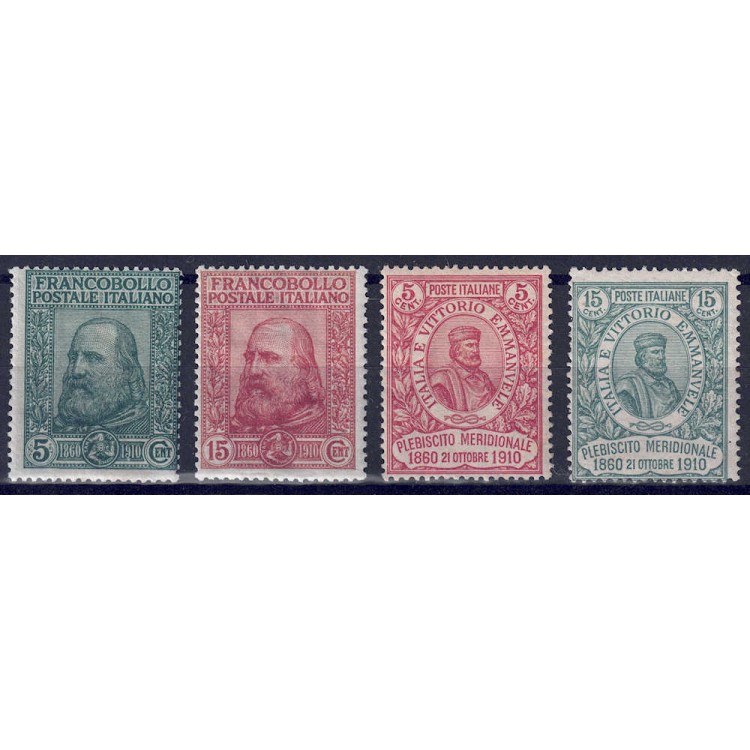 ITALY KINGDOM 1910 Garibaldi, Risorgimento and Plebiscite 4v MNH** ©