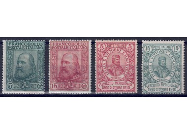 ITALY KINGDOM 1910 Garibaldi, Risorgimento and Plebiscite 4v MNH** ©