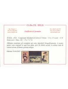ITALIA REGNO 1934 Campionato di calcio 9v MNH** ©