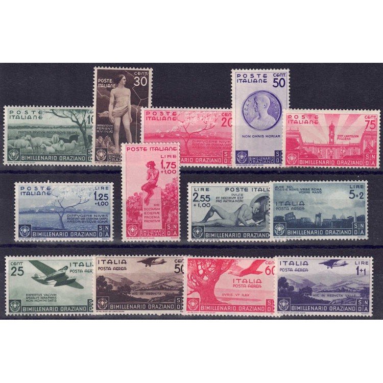 ITALY KINGDOM 1936 Bimillennium Horace 13v MNH** ©