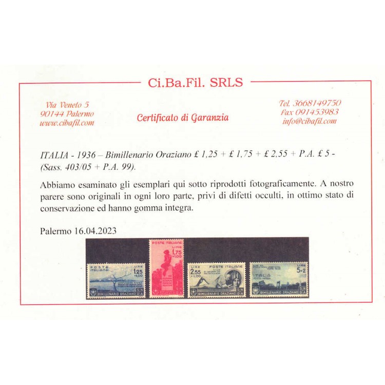 ITALIA REGNO 1936 Bimillenario Orazio 13v MNH** ©