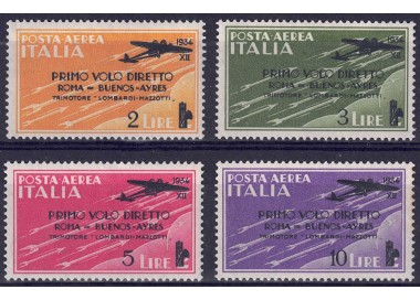 ITALY KINGDOM 1934 Airmail Rome-Buenos Aires 4v MNH**