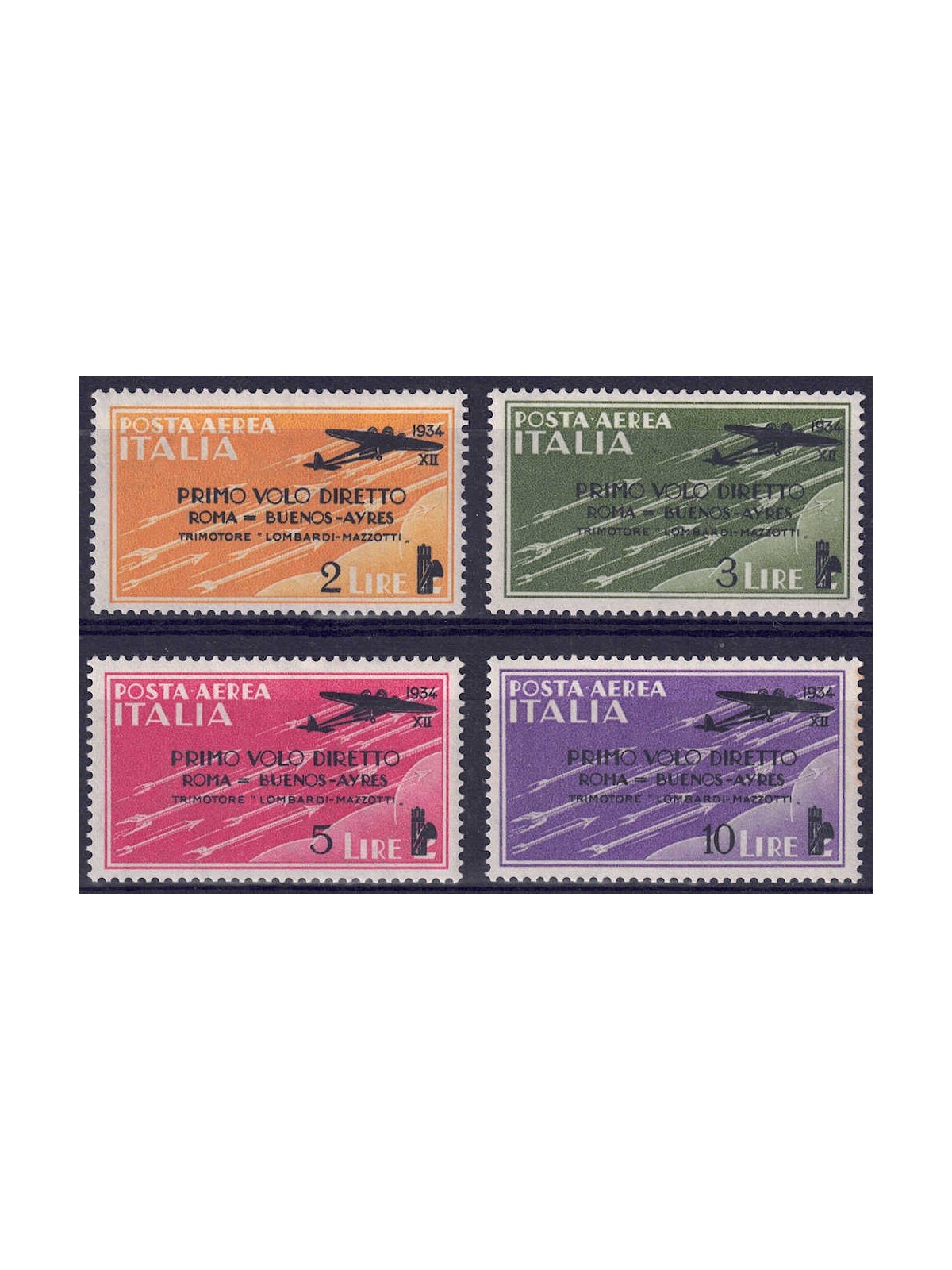 ITALIA REGNO 1934 Posta aerea Roma-Buenos Aires 4v MNH**
